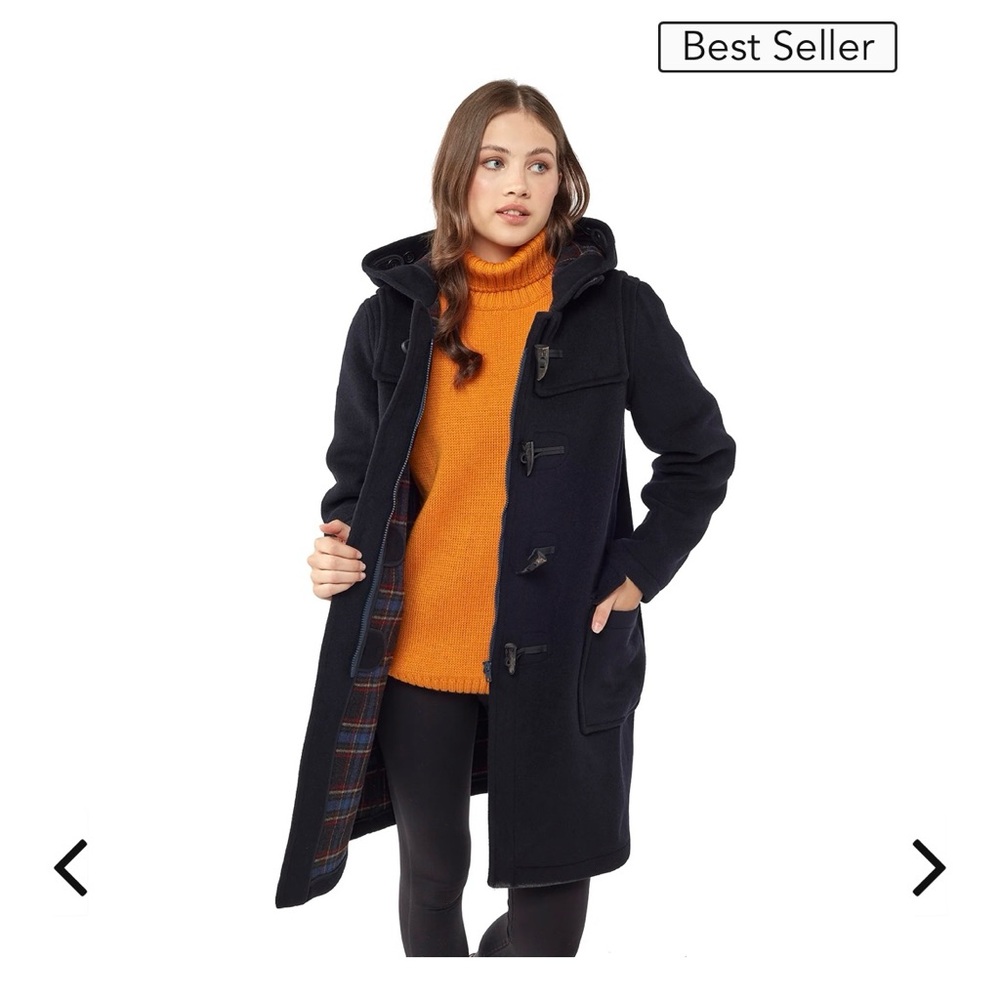 Montgomery original charcoal Duffel coat with horn toggles. NWOT